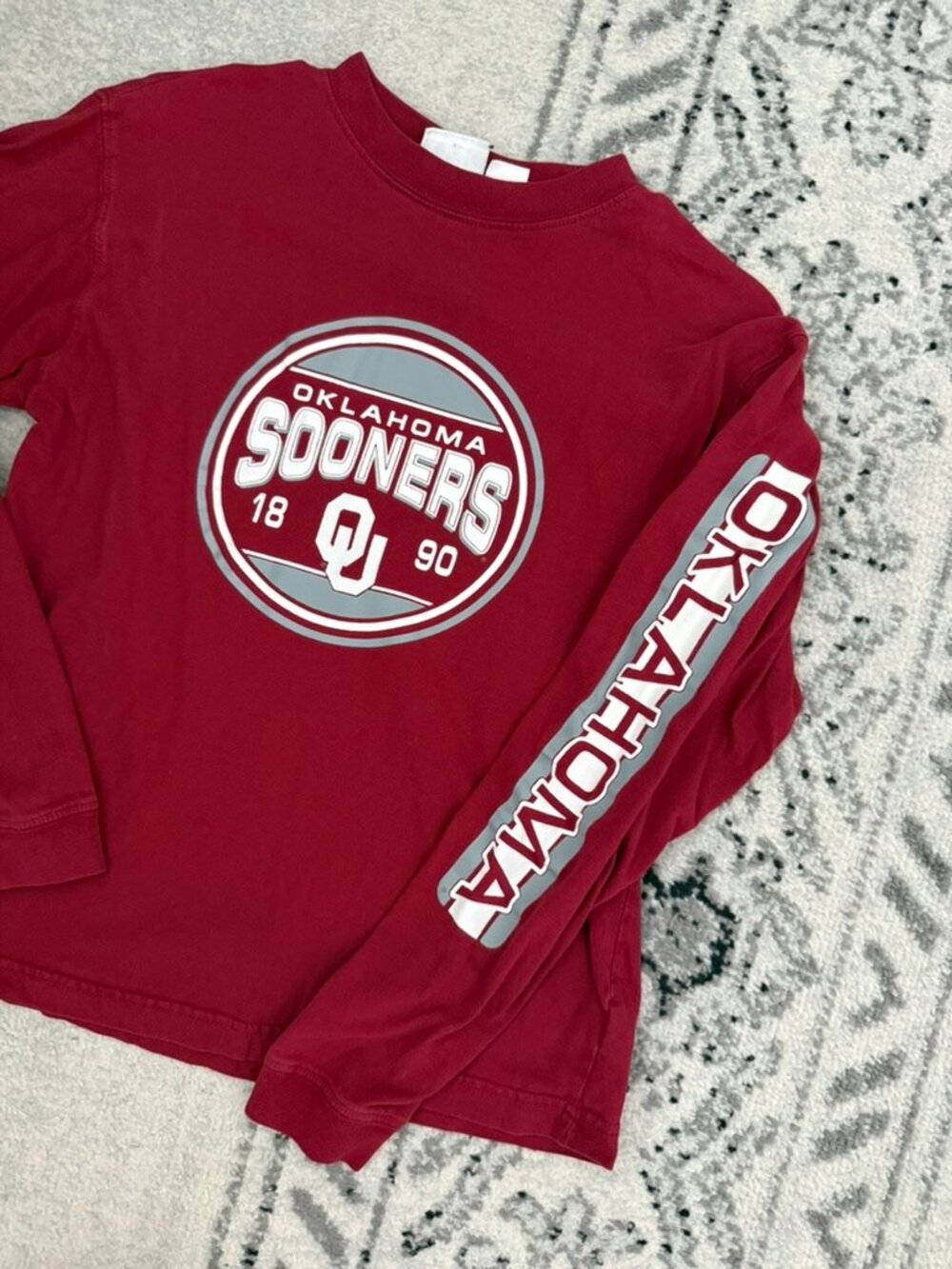 Oklahoma Sooners OU Long-Sleeve Graphic Shirt – Size Small